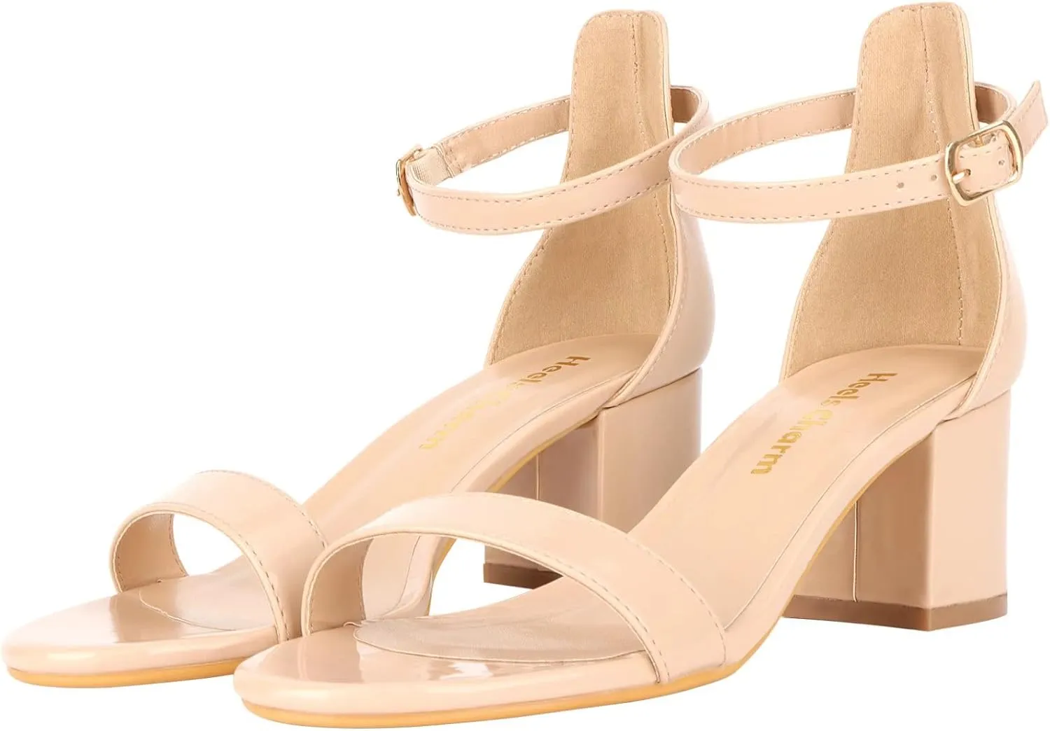 Women's Strappy Chunky Block Low Heeled Sandals 2 Inch Open Toe Ankle Strap High Heel Dress Sandals Daily Work Party Shoes