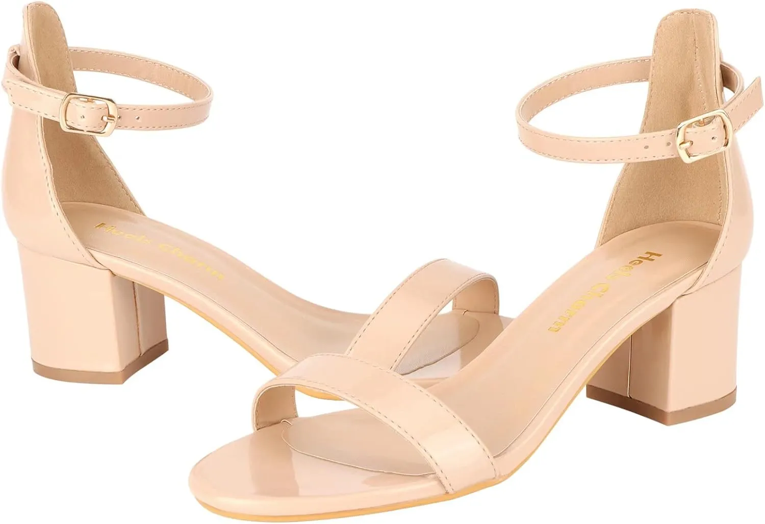 Women's Strappy Chunky Block Low Heeled Sandals 2 Inch Open Toe Ankle Strap High Heel Dress Sandals Daily Work Party Shoes