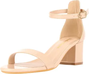 Women's Strappy Chunky Block Low Heeled Sandals 2 Inch Open Toe Ankle Strap High Heel Dress Sandals Daily Work Party Shoes