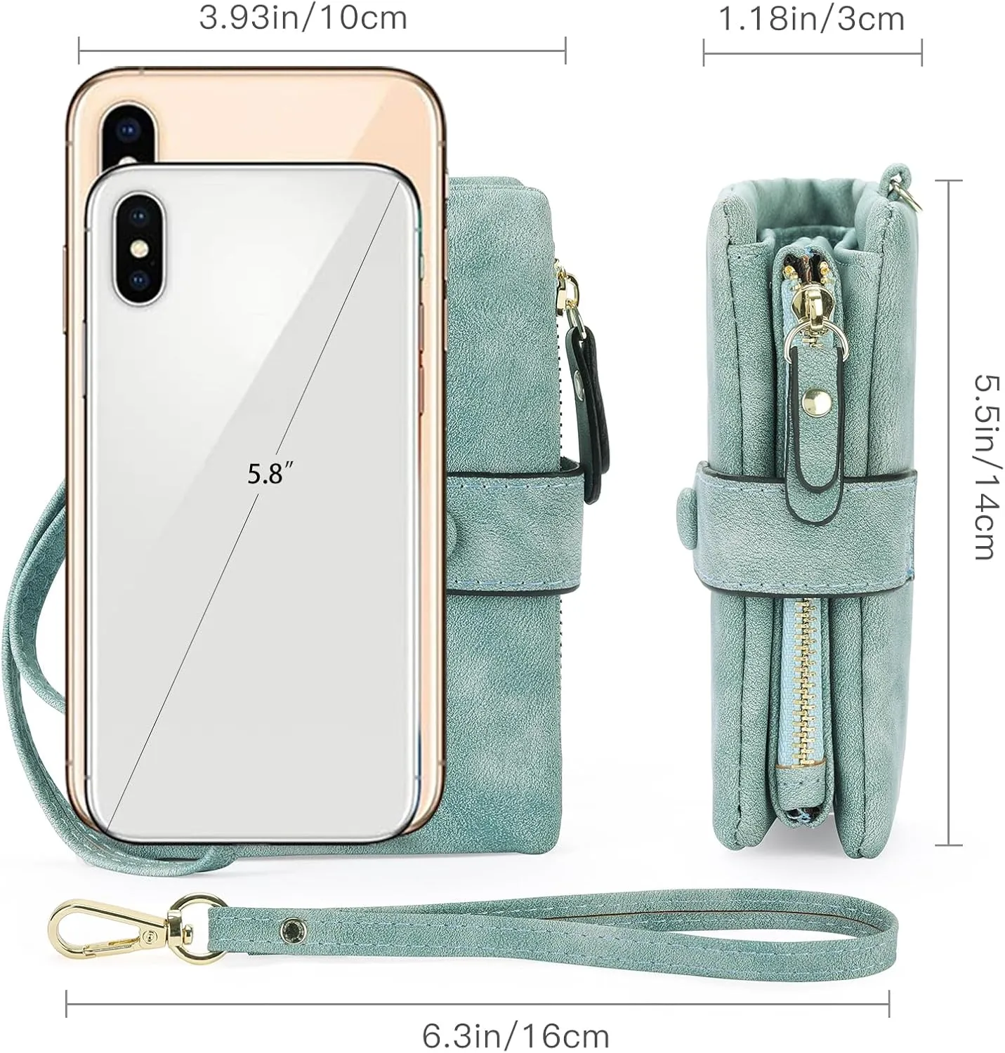 Womens Wallet Small Bifold Leather Wallets Women RFID blocking Ladies Wristlet with Card holder ID window Coin Purse