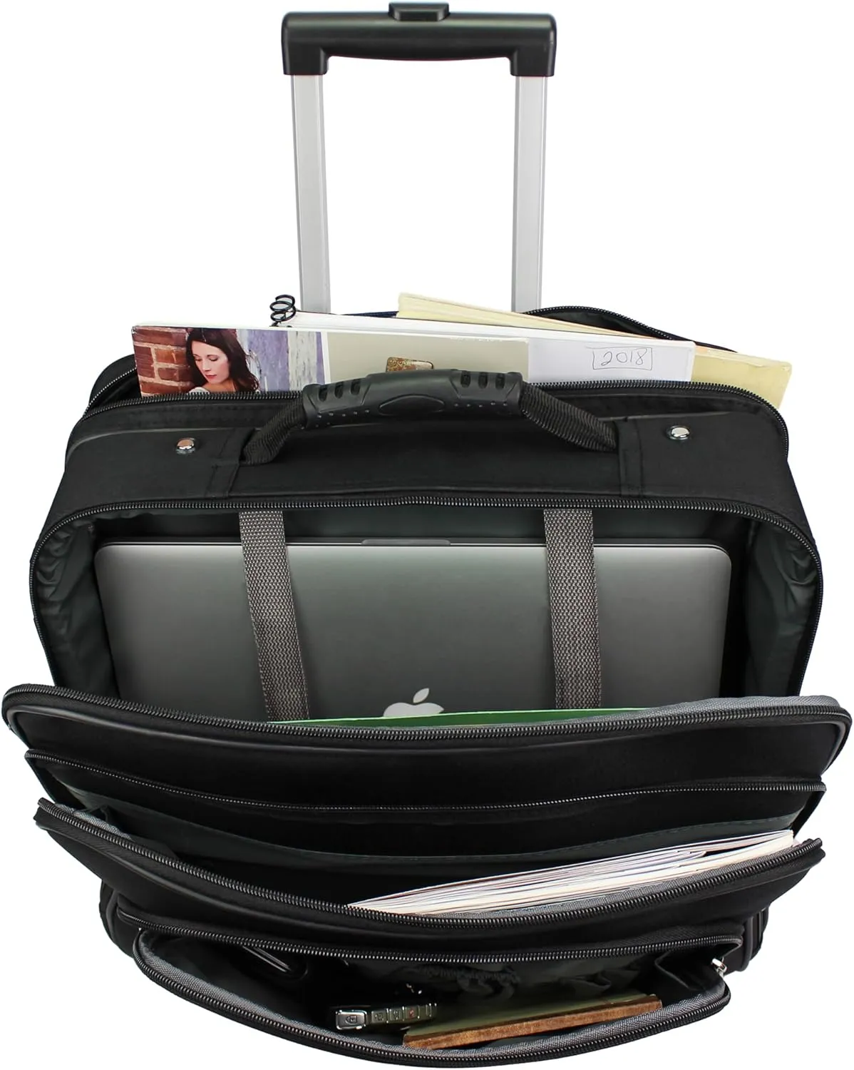World Traveler Rolling 17-Inch Laptop Briefcase Computer Case, Black, One Size