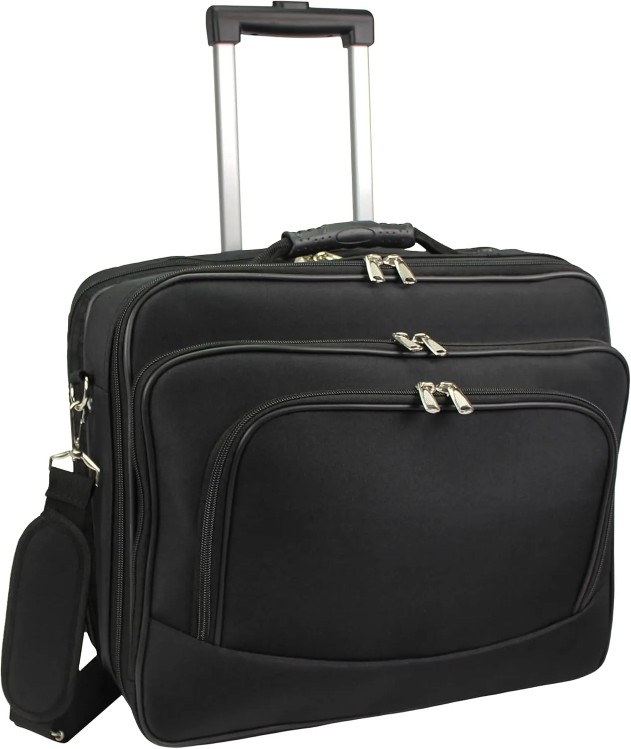 World Traveler Rolling 17-Inch Laptop Briefcase Computer Case, Black, One Size