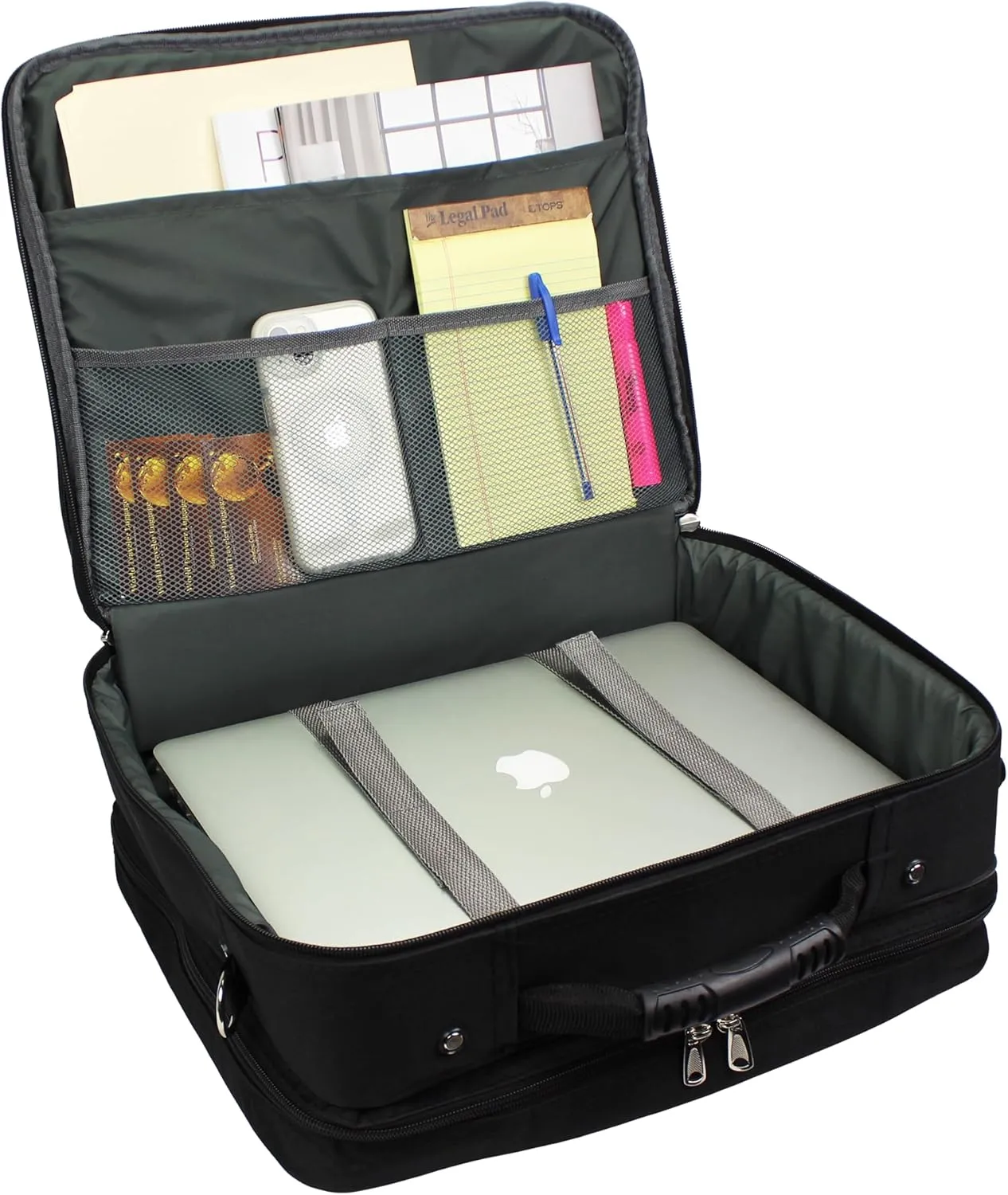 World Traveler Rolling 17-Inch Laptop Briefcase Computer Case, Black, One Size