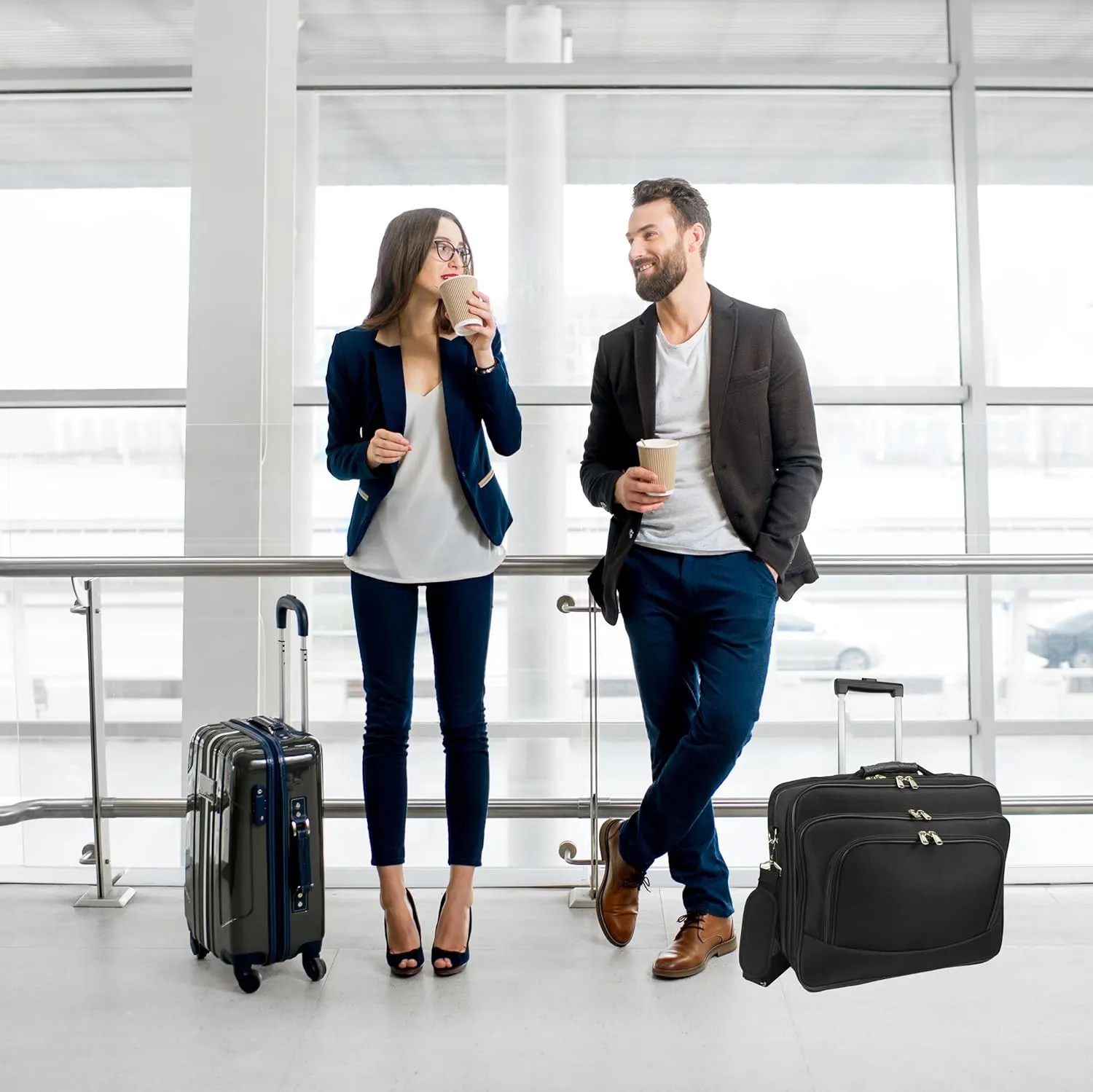 World Traveler Rolling 17-Inch Laptop Briefcase Computer Case, Black, One Size