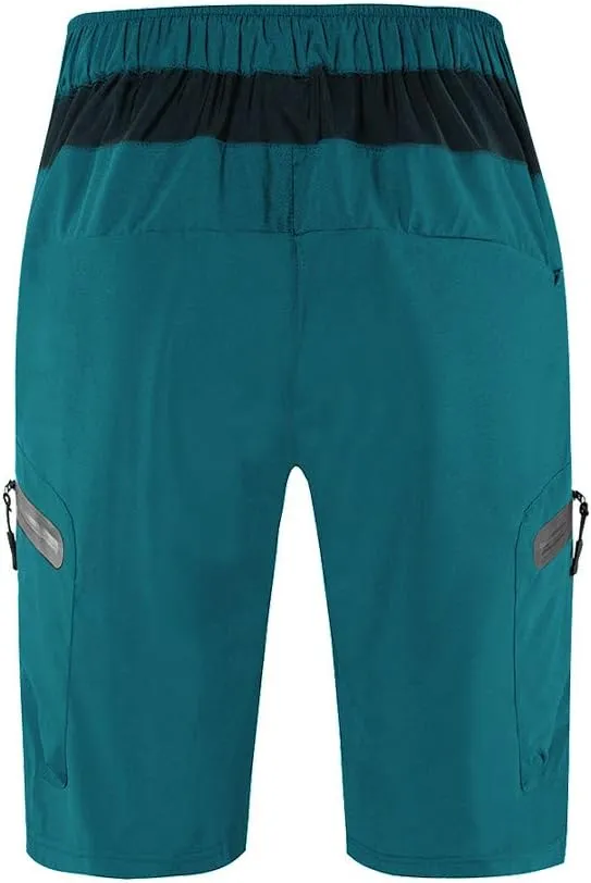 WOSAWE Men's Baggy Cycling Shorts Quick Dry Mountain Bike Bottoms MTB Padded Shorts with 7 Pockets