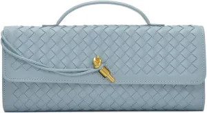Woven Clutch Purse for women PU Leather Shoulder Bag Casual Fashion Party Evening Handbag Crossbody