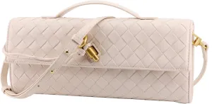Woven Clutch Purses for Women Evening Bag Handmade Leather Shoulder Handbag Fashion Crossbody Purse
