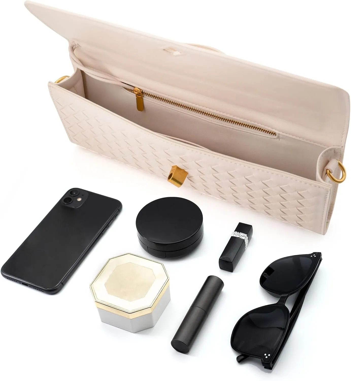Woven Clutch Purses for Women Evening Bag Handmade Leather Shoulder Handbag Fashion Crossbody Purse