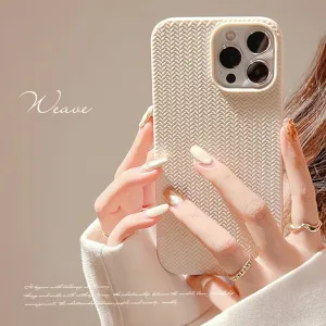 Woven Pattern Phone Case For iPhone 14 13 12 11 Pro Max X XR XS Max 7 8 14Plus Shockproof Bumber Soft TPU Silicon Back Cover