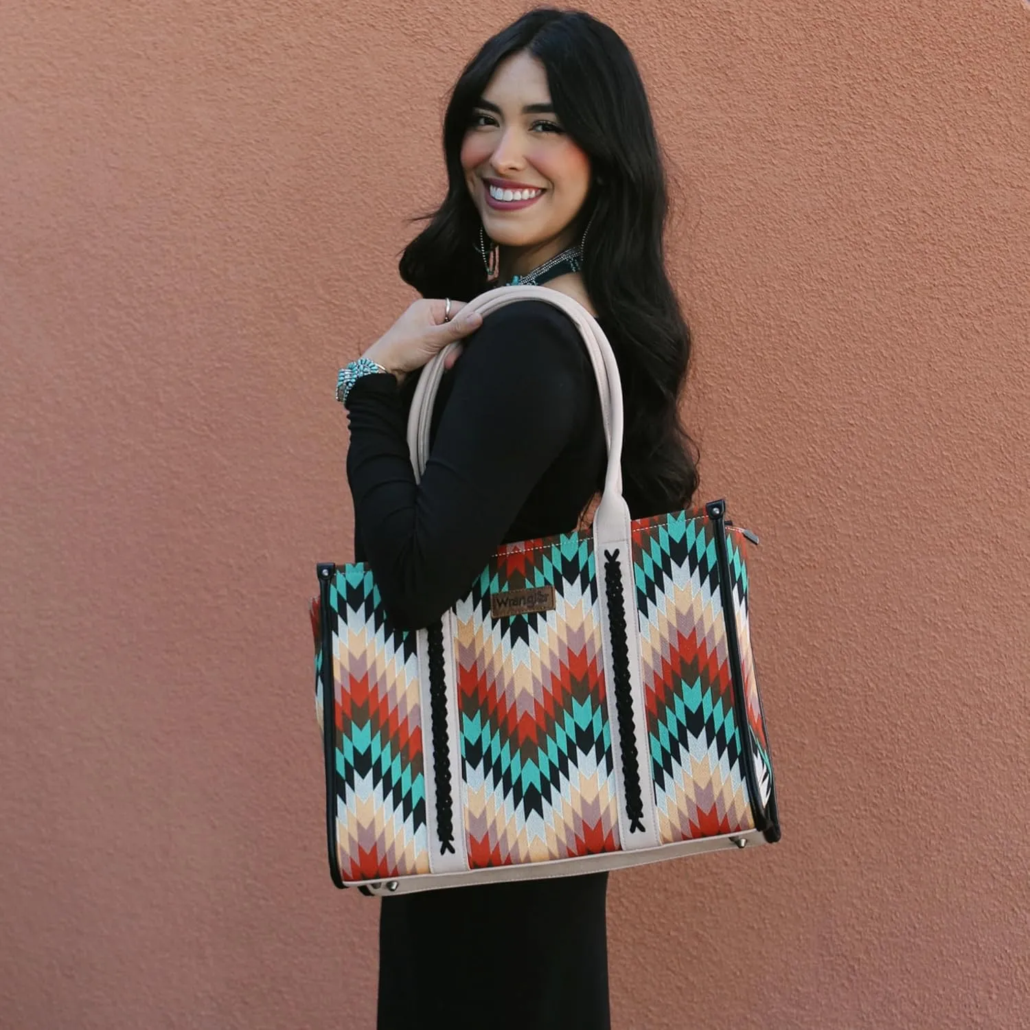 Wrangler Aztec Tote Bag for Women Western Top Handle Handbags and Purses
