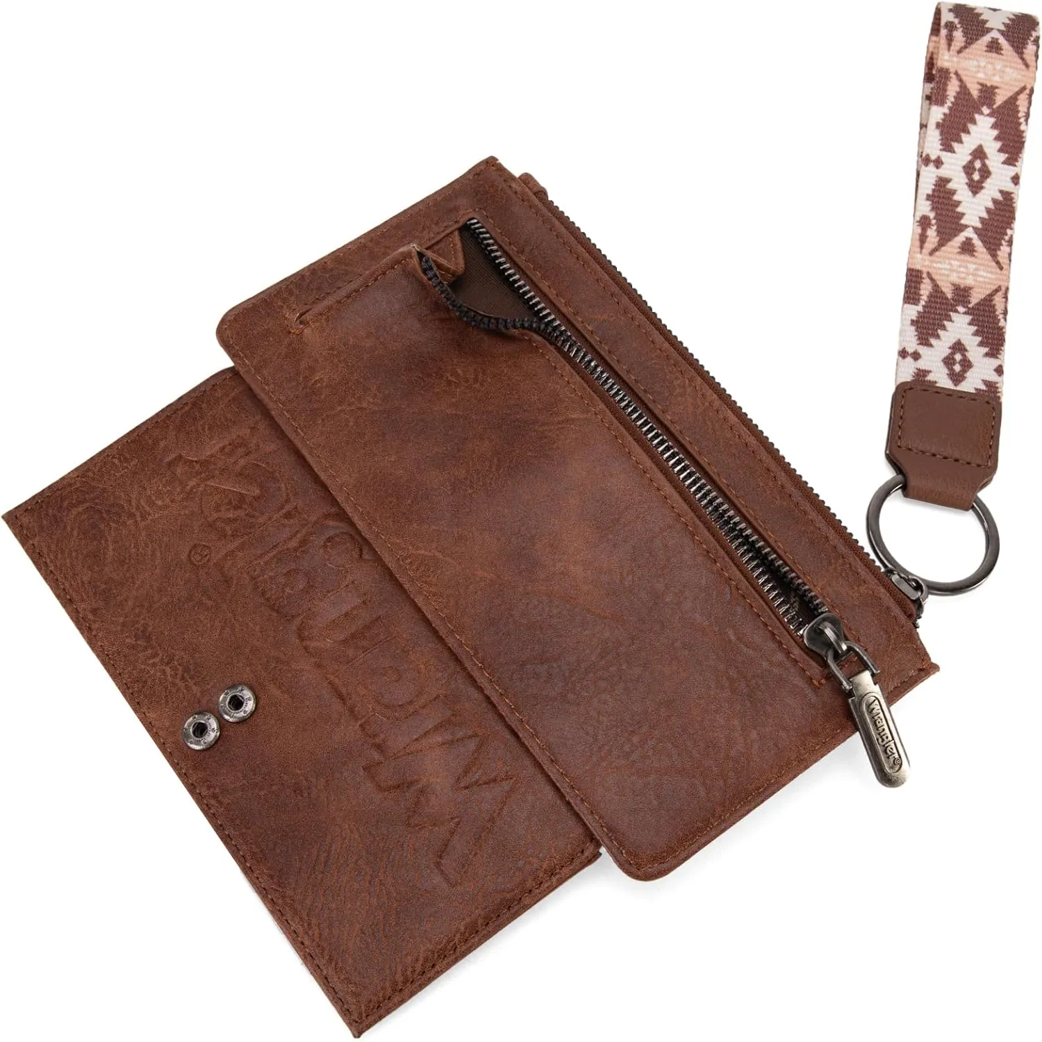 Wrangler Wallet Purse for Women Aztec Clutch Wristlet Wallet with Boho Credit Card Holder