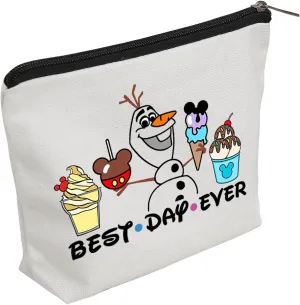 WZJHCL Frozen Snowman Inspired Makeup Pouch Bag Olaf Snacks Cosmetic Kit Bag Olaf Best Day Ever Storage Pouch Bag (Olaf Best Day Ever)