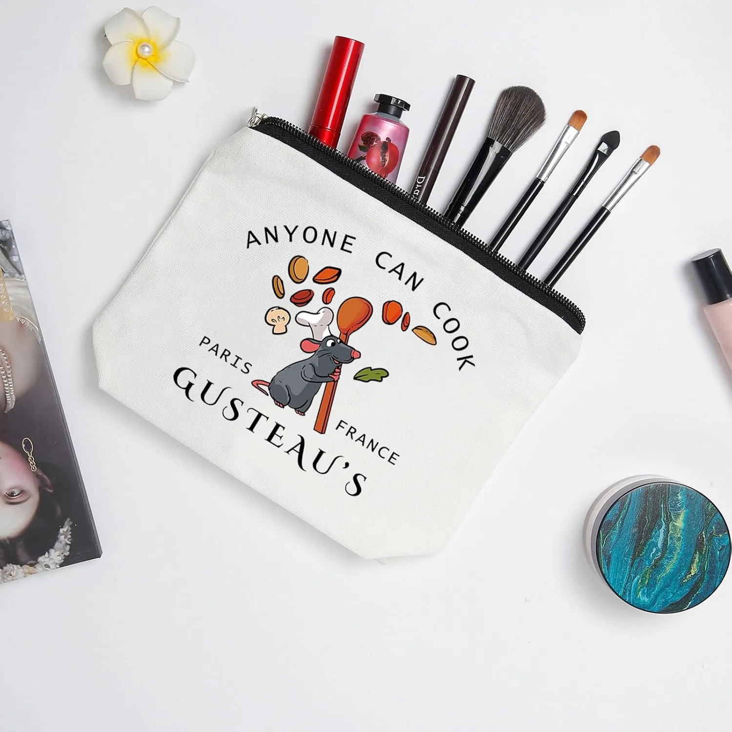 WZJHCL Mouse Chef Survival Kit Little Chef Makeup Pouch Cartoon Mice Cosmetic Bag Anyone Can Cook (Anyone Can Cook)