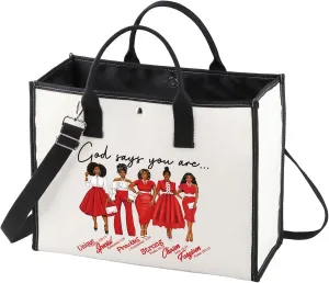 WZMPA Sorority Cosmetic Make up Bag Greek Sorority Gift God Says You Are Sorority Makeup Zipper Pouch Bag Sorority Paraphernalia (God Says Red-TB)