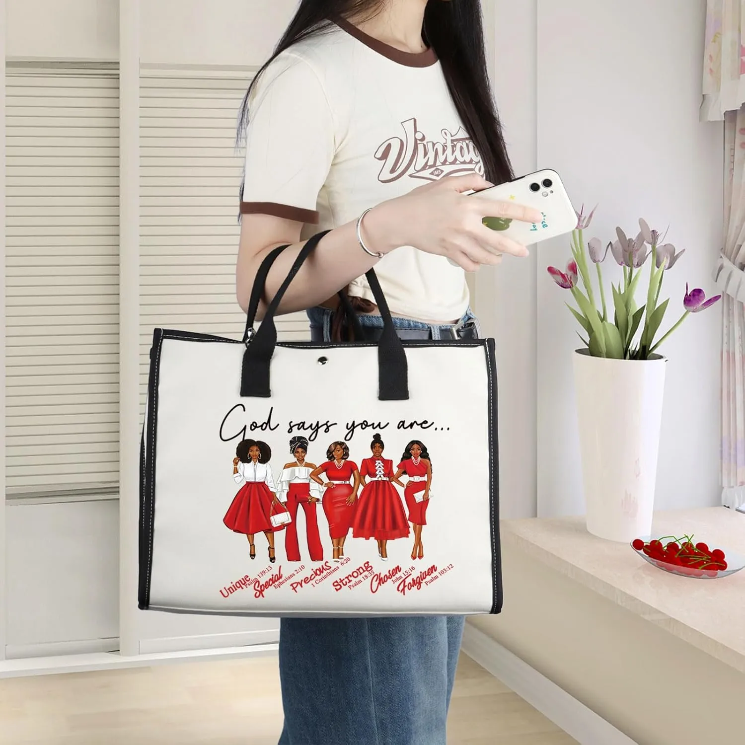 WZMPA Sorority Cosmetic Make up Bag Greek Sorority Gift God Says You Are Sorority Makeup Zipper Pouch Bag Sorority Paraphernalia (God Says Red-TB)