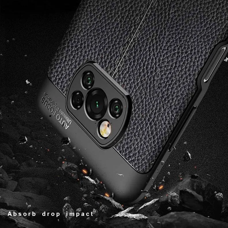 Xiaomi POCO X3 NFC Leather Design TPU Case