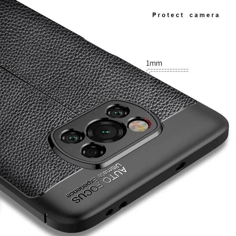 Xiaomi POCO X3 NFC Leather Design TPU Case