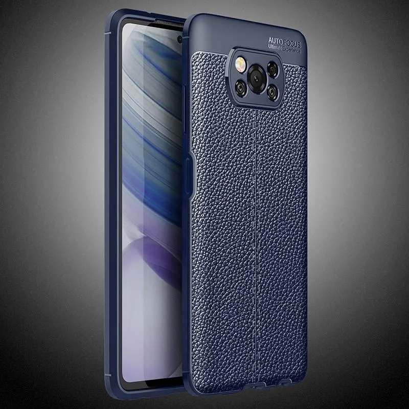 Xiaomi POCO X3 NFC Leather Design TPU Case