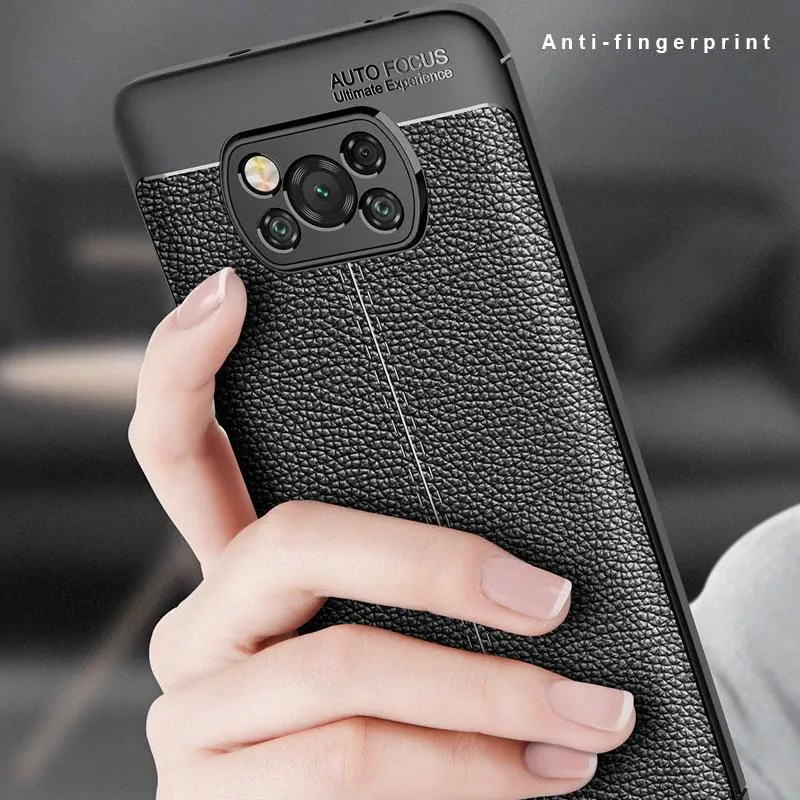 Xiaomi POCO X3 NFC Leather Design TPU Case