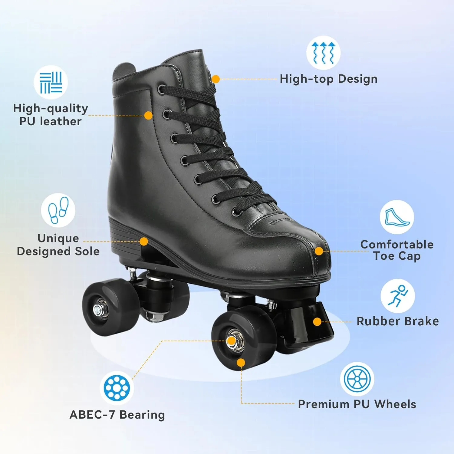 XUDREZ Roller Skate Shoes for Women Men PU Leather High-top Double-Row Roller Skates for Beginner, Professional Indoor Outdoor Roller Skates with Shoes Bag