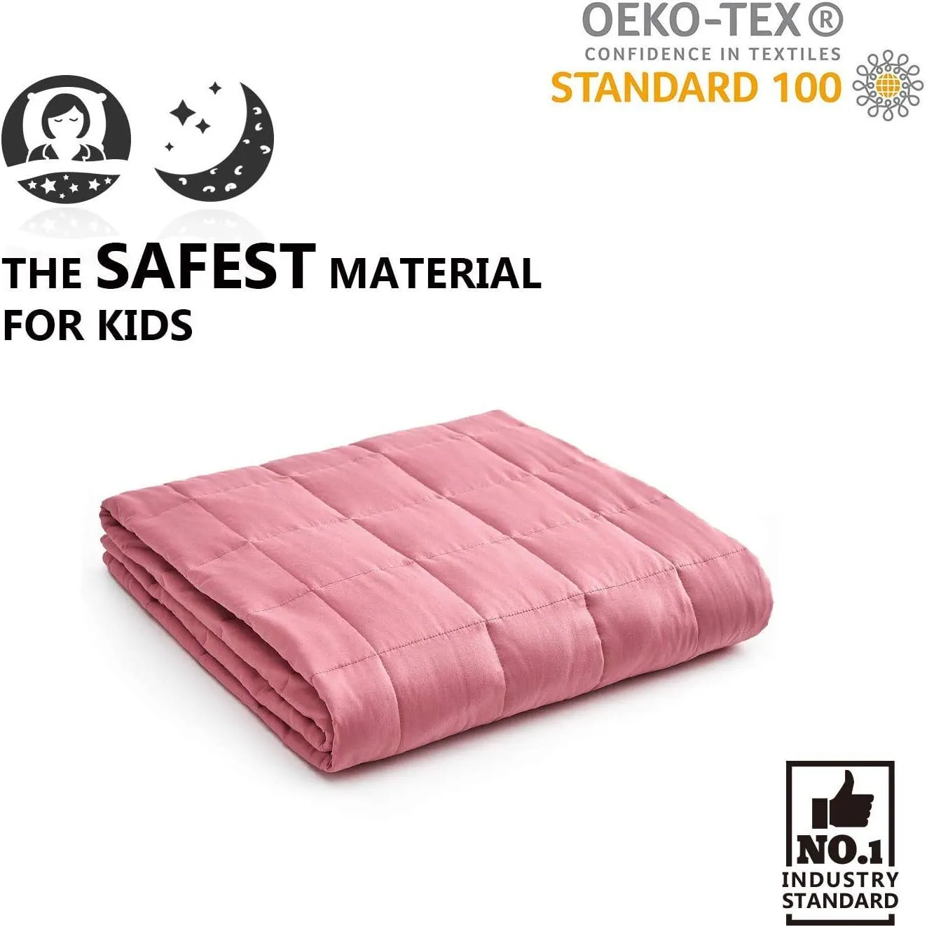 YnM Weighted Blanket — Heavy 100% Oeko-Tex Certified Cotton Material with Premium Glass Beads (Bradied Apricot, 36''x48'' 5lbs), Suit for One Person(~40lb) Use on Twin Bed