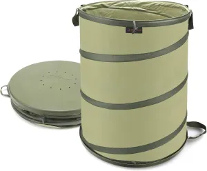 YUDI & GARDEN Hard Bottom 45 Gallon Collapsible Garden Bag, Green, Collapsible Trash Can, Pop Up Trash Can for Camping, Pop Up Leaf Bag, Reusable Yard Waste Bags for Patio, Lawn, Camp
