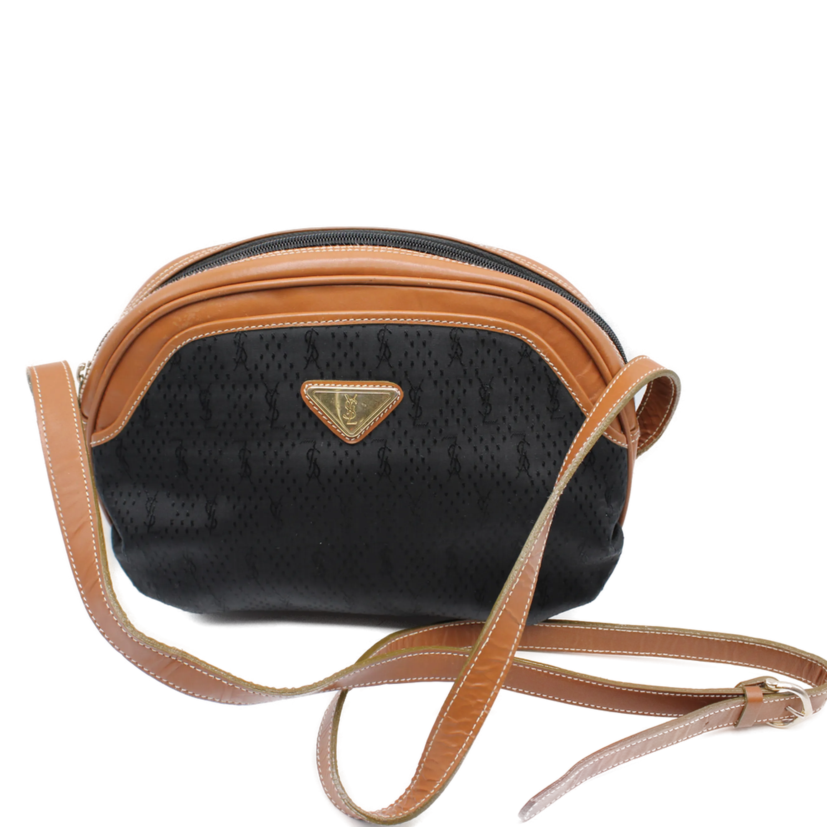 Yves Saint Laurent Black Canvas Crossbody Bag Vintage