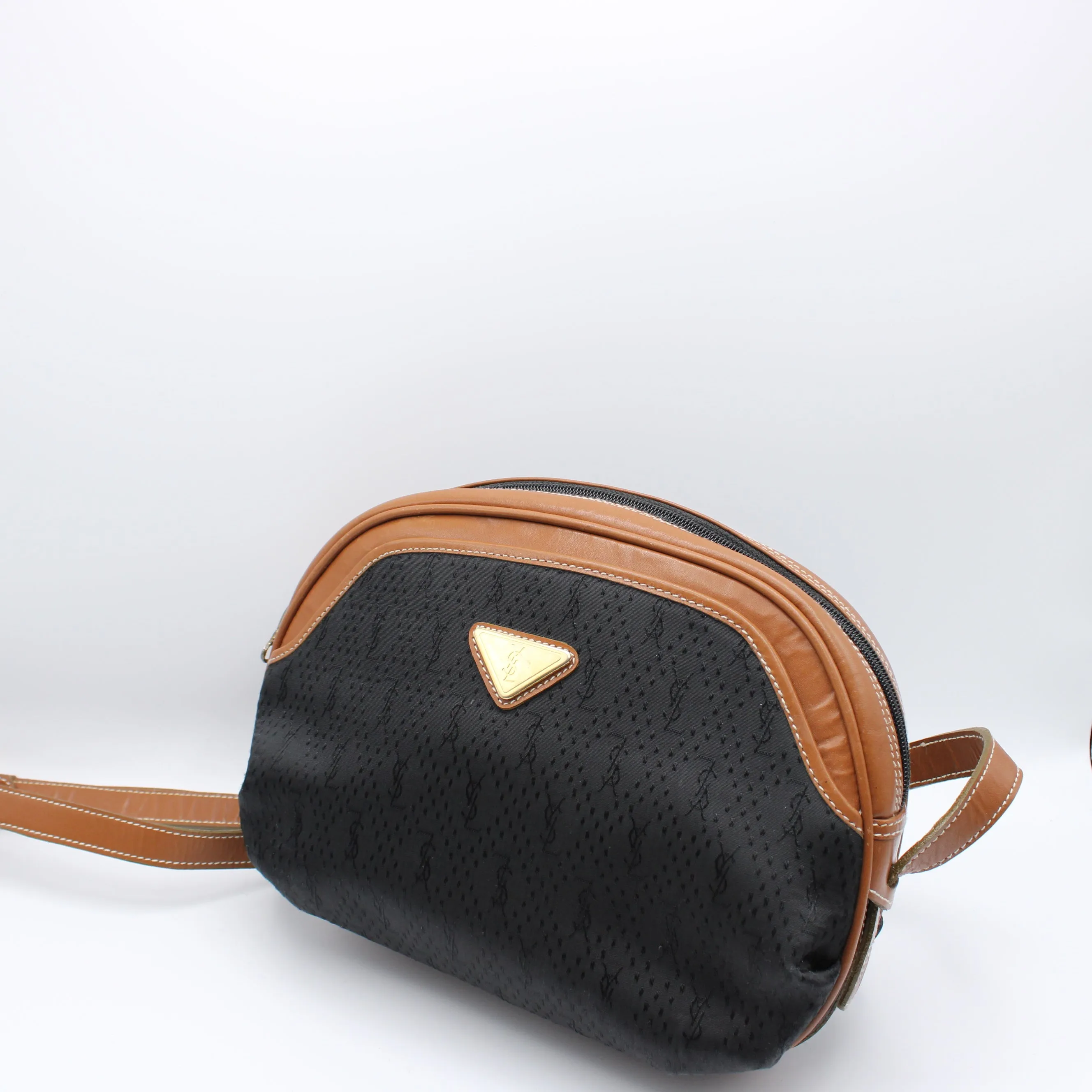 Yves Saint Laurent Black Canvas Crossbody Bag Vintage