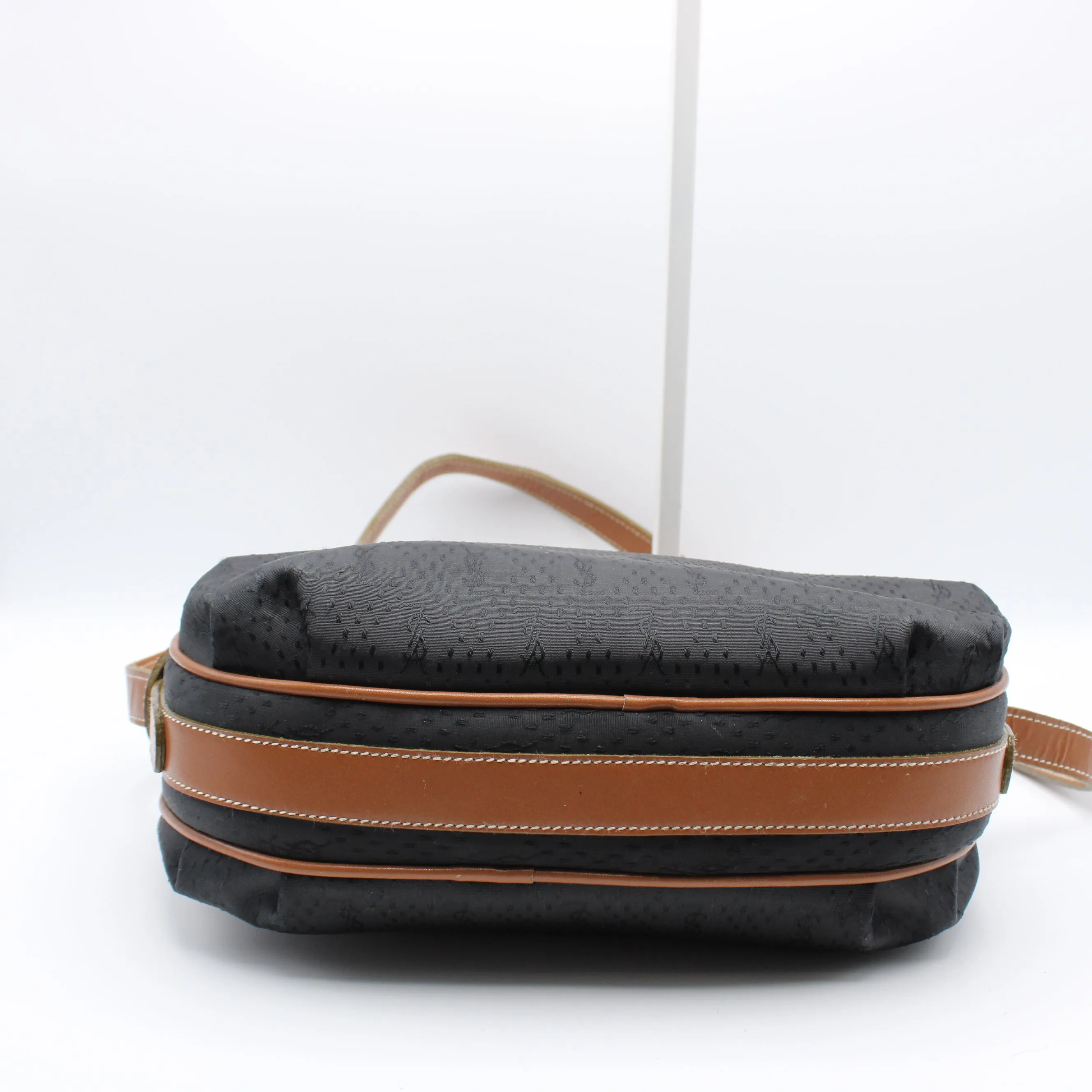 Yves Saint Laurent Black Canvas Crossbody Bag Vintage