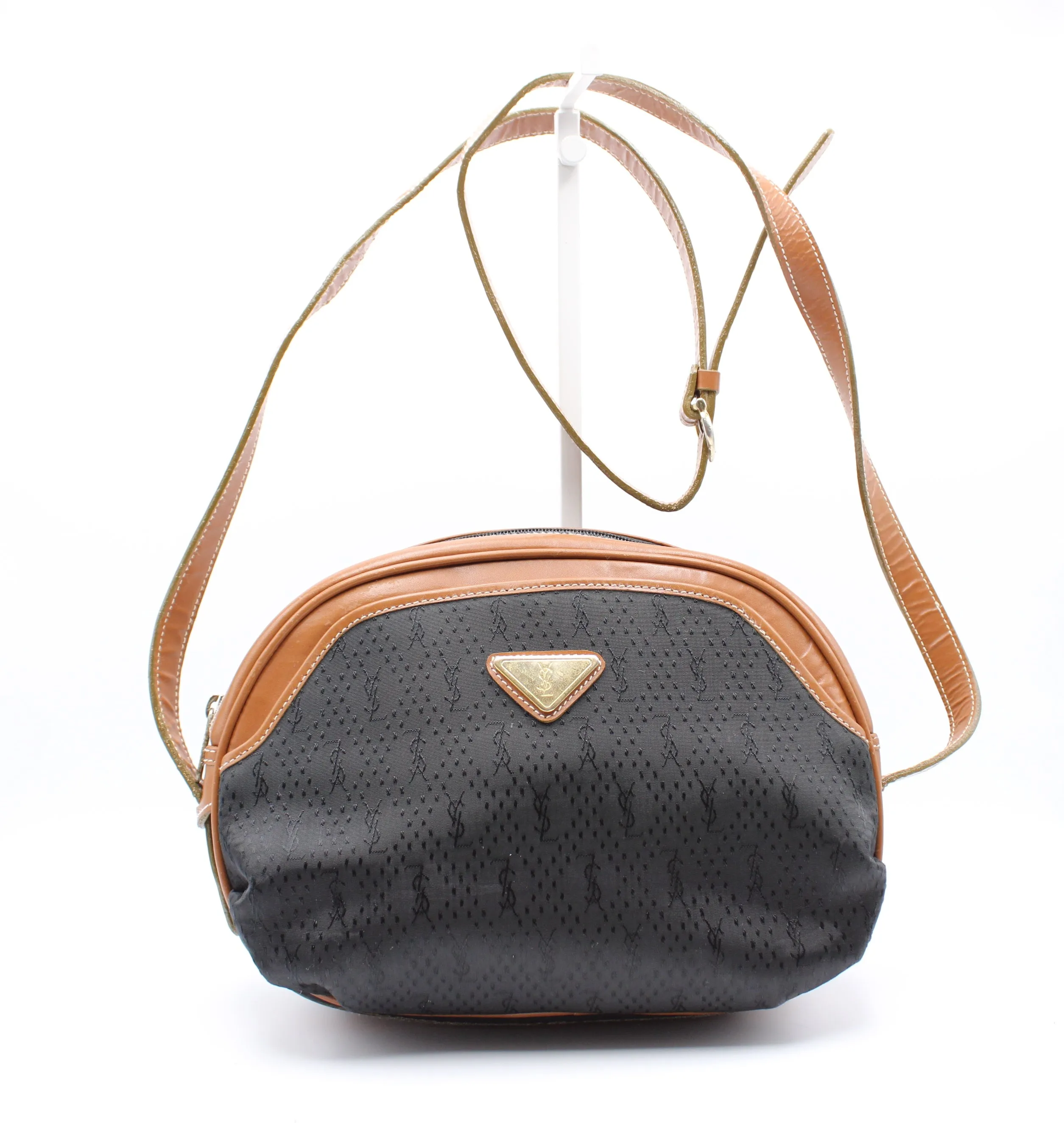 Yves Saint Laurent Black Canvas Crossbody Bag Vintage