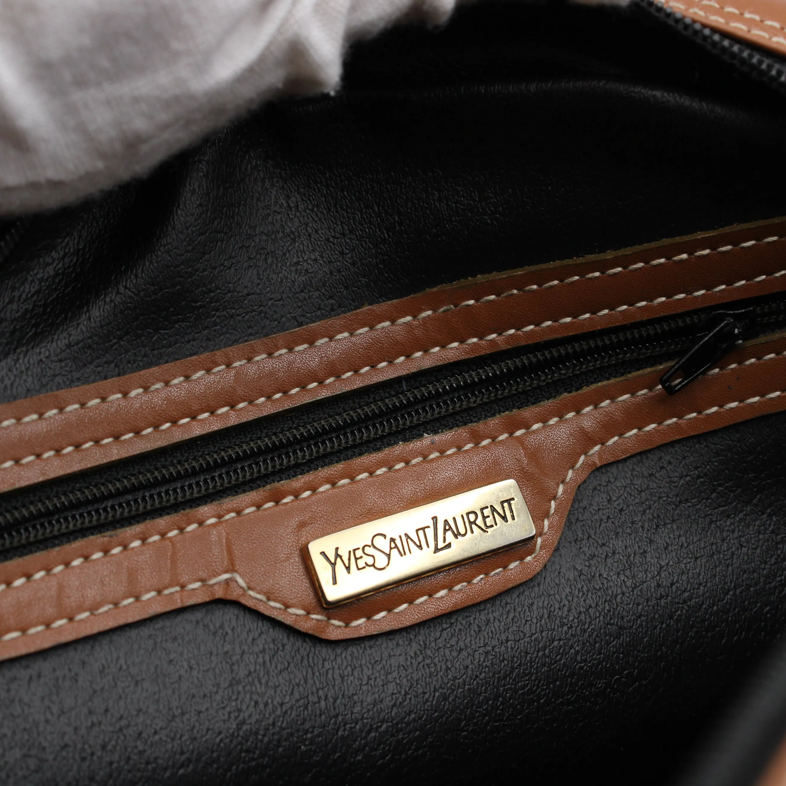 Yves Saint Laurent Black Canvas Crossbody Bag Vintage