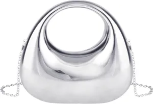 YYW Acrylic Evening Clutch Purse Moon Shape Unique Transparent Evening Handbag