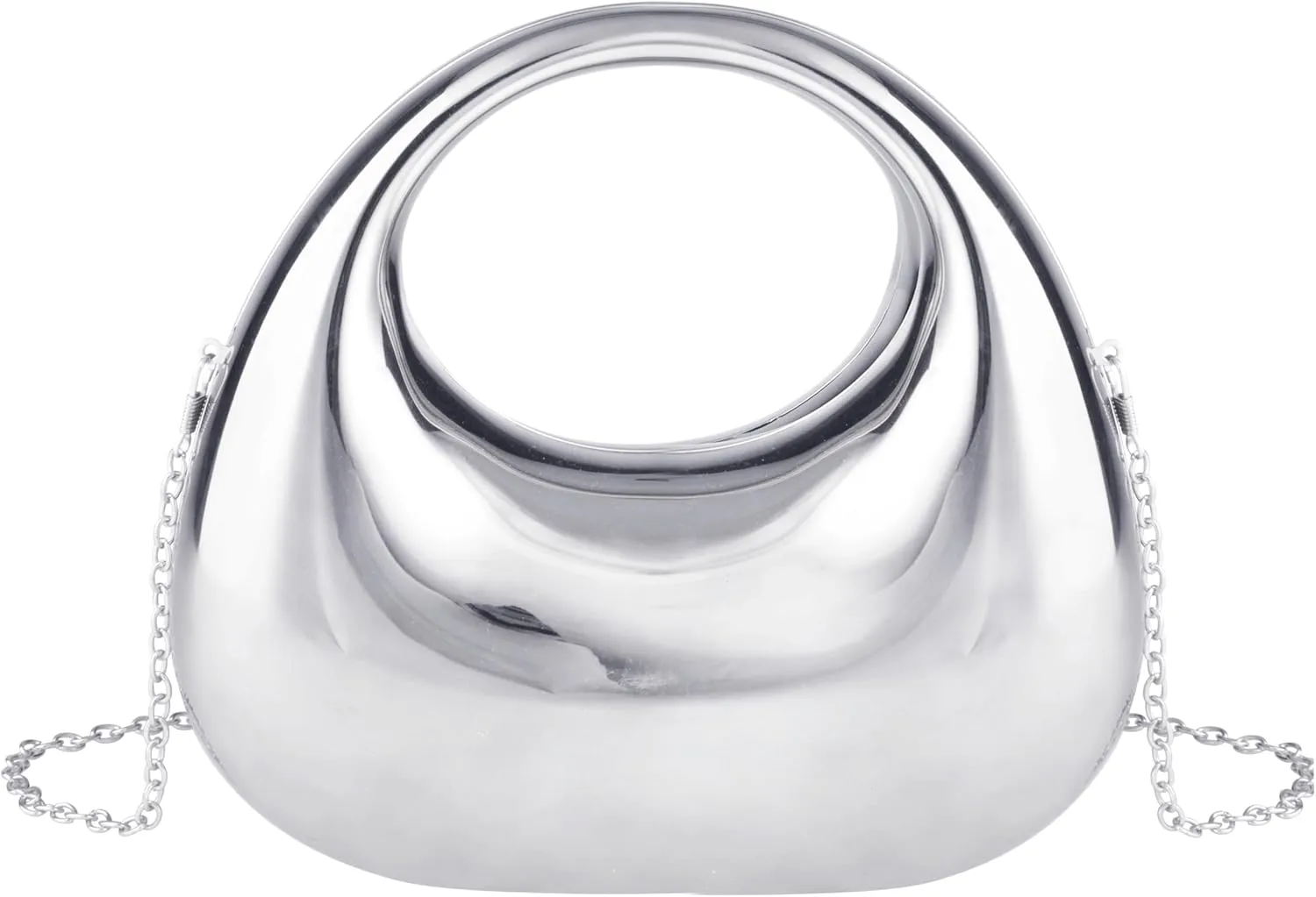 YYW Acrylic Evening Clutch Purse Moon Shape Unique Transparent Evening Handbag