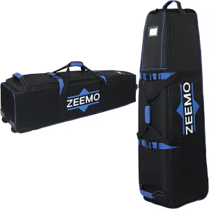 ZEEMO Golf Travel Bag, Full-Open Protective&Wheeled Airline-Approved Case for Clubs, Cart&StandBag, Soft-Sided Waterproof Cover Made of Heavy Duty Oxford