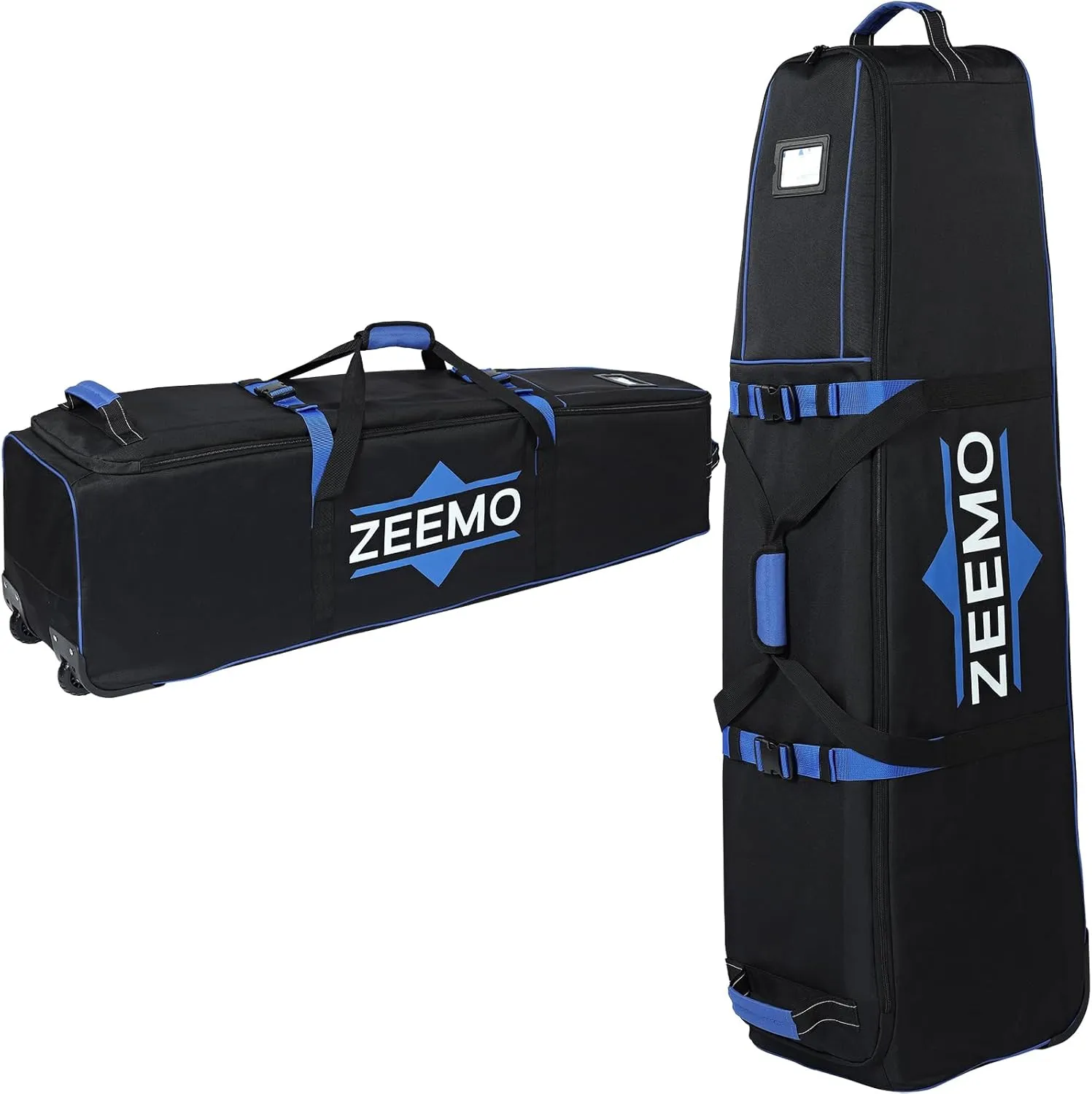 ZEEMO Golf Travel Bag, Full-Open Protective&Wheeled Airline-Approved Case for Clubs, Cart&StandBag, Soft-Sided Waterproof Cover Made of Heavy Duty Oxford