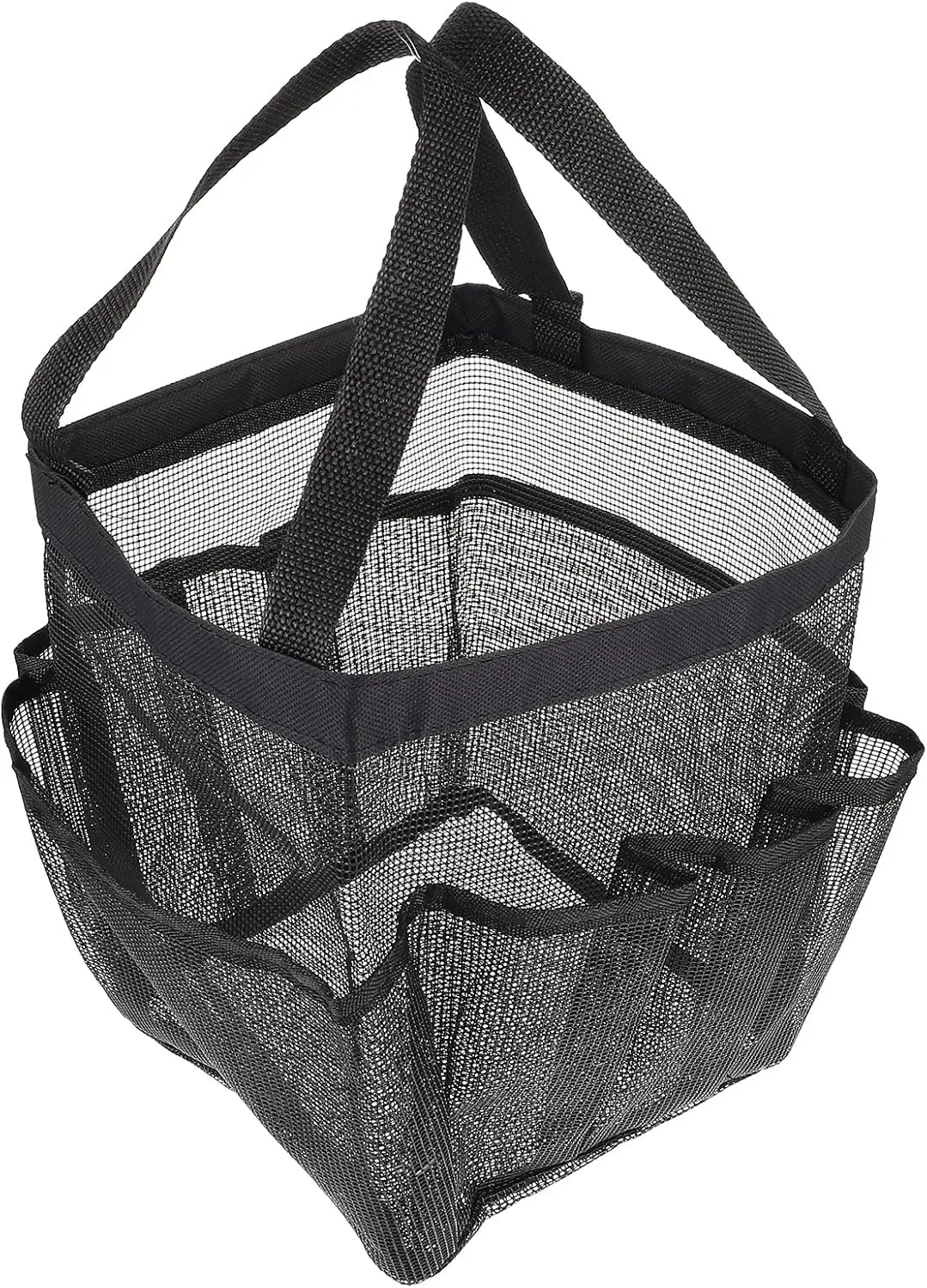 Zerodeko Mesh Shower Tote, 8 Storage Bath Organizer Large Shower Basket Portable Quick Dry Hanging Toiletry Bag for Bathroom Travel Beach