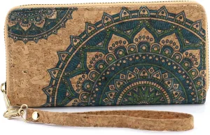 Zipper wallet Mandala design sustainable gift Vegan purse Lightweight Durable Zero waste, M