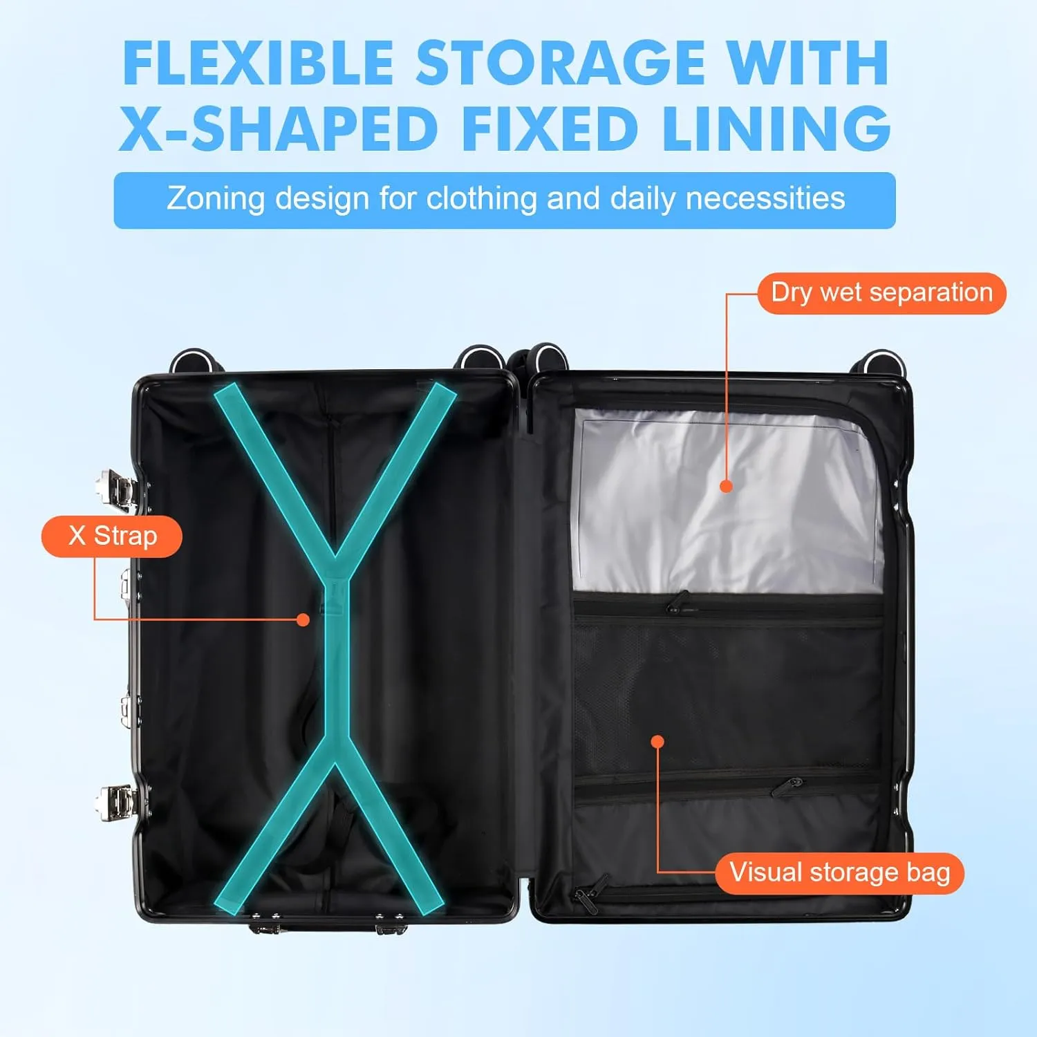 Zipperless Luggage | 20 Inch Airline Approved | TSA Lock, Scratch-Proof Hardshell & Silent Wheels | Lightweight Carry-On for Business Travel (Black)