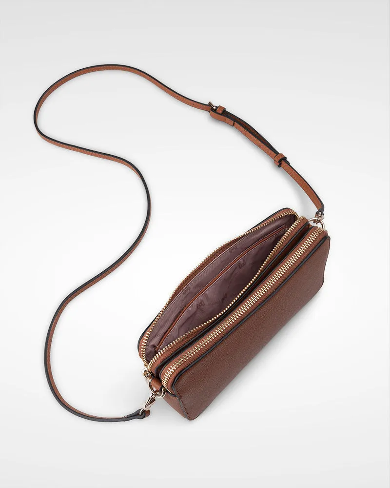 Zoe Slim Double Zip Camera Bag With Detachable Wrist Strap