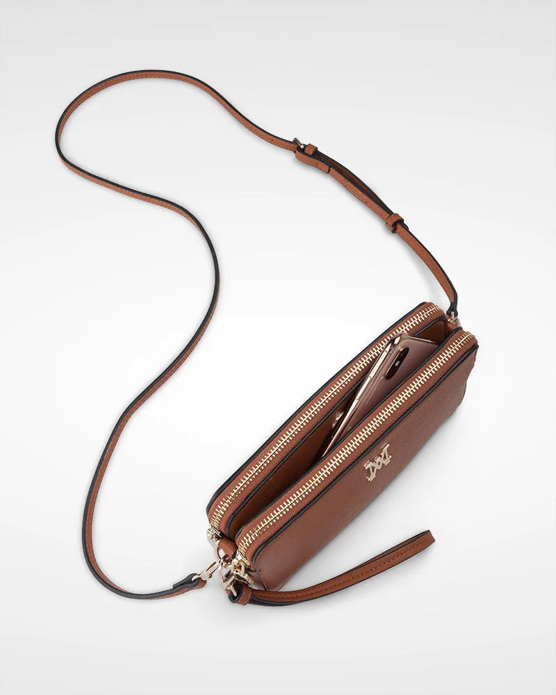 Zoe Slim Double Zip Camera Bag With Detachable Wrist Strap