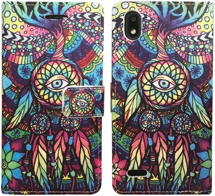 ZTE Blade T2 Lite Z559DL Wallet Case, Design Wallet Card Pouch Cover Phone Case with Crad Holder for ZTE Blade T2 Lite Z559DL (Color Dream Catcher)
